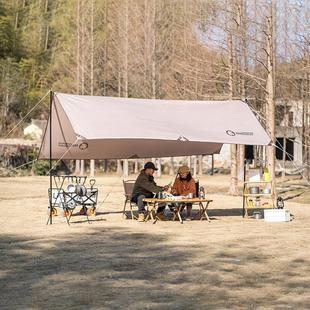 北极狼天幕帐篷户外露营野营遮阳便携式蝶形六角超大银胶涂层野餐