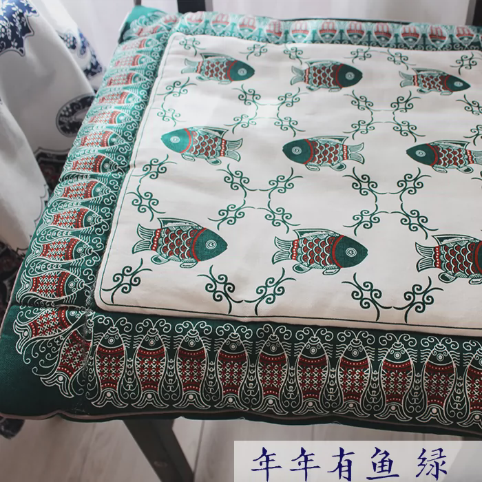 ri0t餐椅垫双面椅子垫四季坐垫纯棉沙发垫中式手工榻榻米布艺富贵