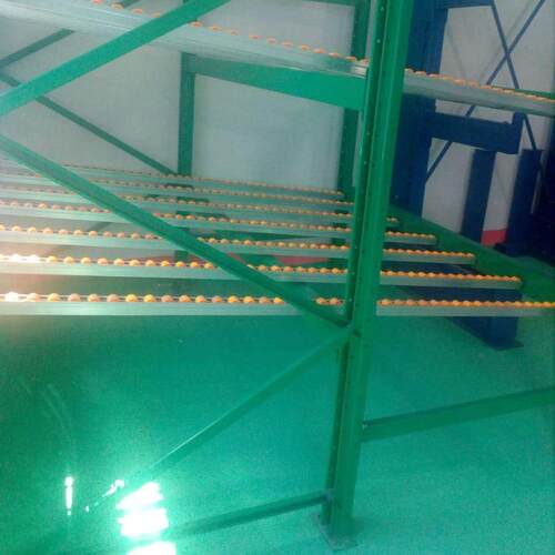 车间流利条滑轨式周转货架倾斜物精益管料架滚轮货架