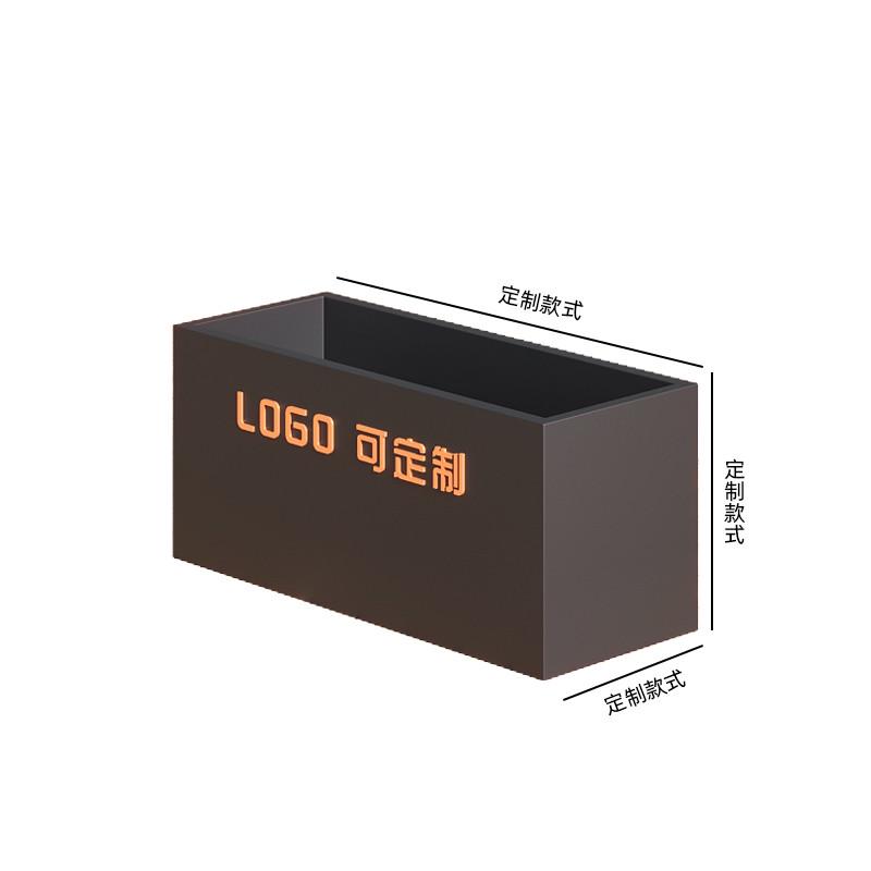 花坛户外不锈钢花箱铁艺花盆广场商业街售楼部长方形移动金属百搭