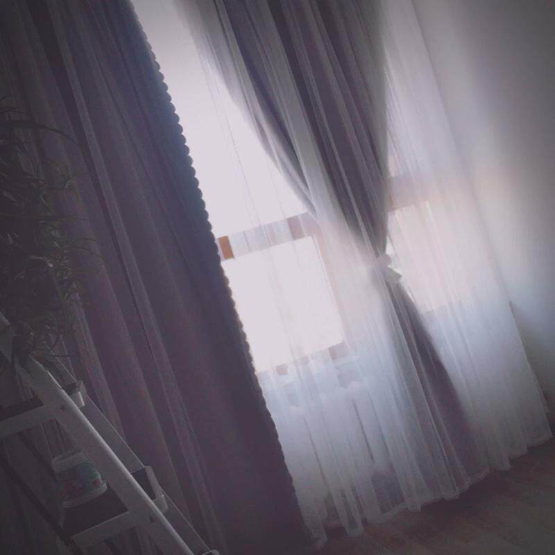 窗帘女生卧室少女心双层带纱窗纱一体公主阳台遮阳帘纱帘蕾丝女孩
