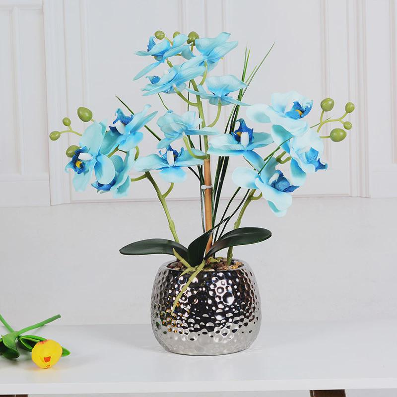 蝴蝶兰仿真花套装客厅卧室假花摆件室内兰花盆景盆栽花艺