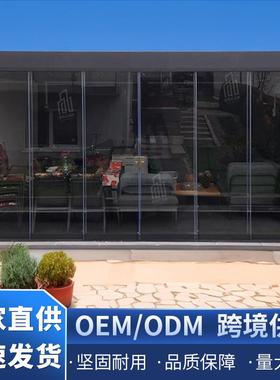 手动防腐木白色造景亭子翻转百叶凉亭铝合金凉亭四角铝艺防腐古建