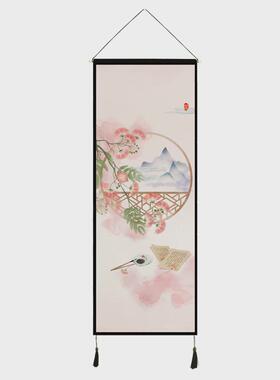 q683新中式古风长版客厅挂画挂毯装饰画家居布艺挂画民宿墙壁挂布