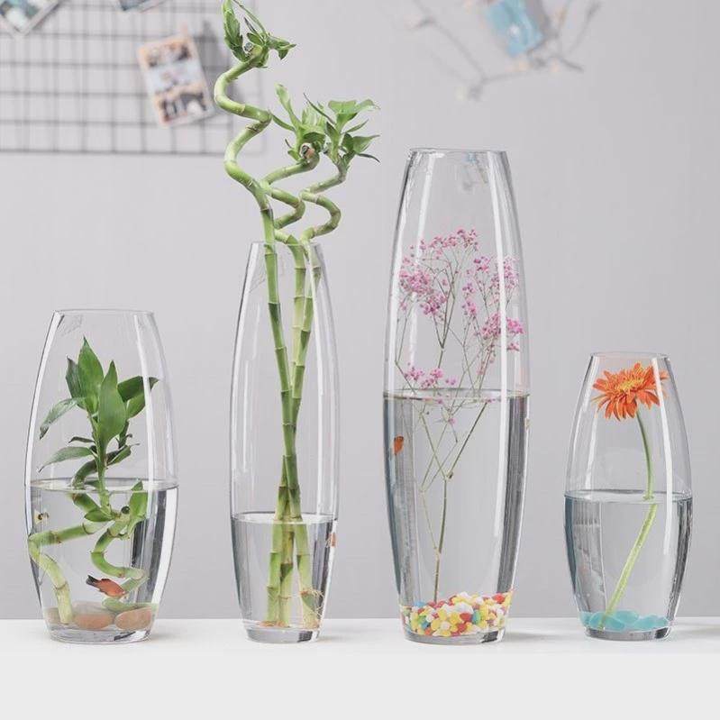 长柳专用花瓶高花瓶插花龙枝雪柳专用花瓶节节高富贵竹花瓶玻厂家