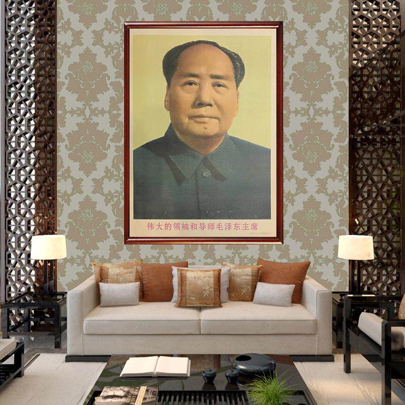 毛主席画像墙画毛泽东天安门头像双耳宣传画客厅壁挂画玄关装饰画