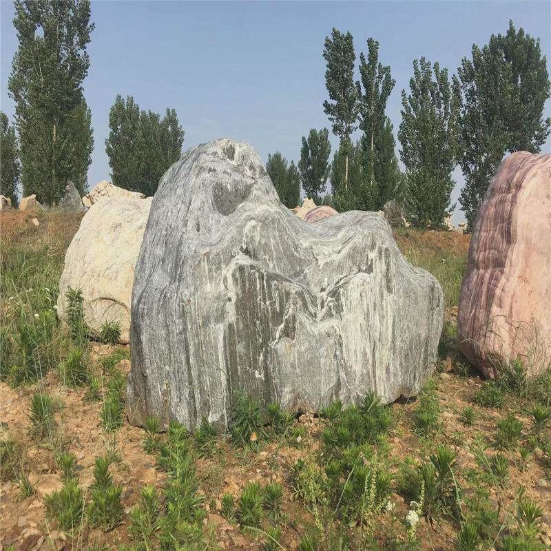 庭院枯斑驳黑山石天然假山黑山石公园景观石假山山水石草坪石材