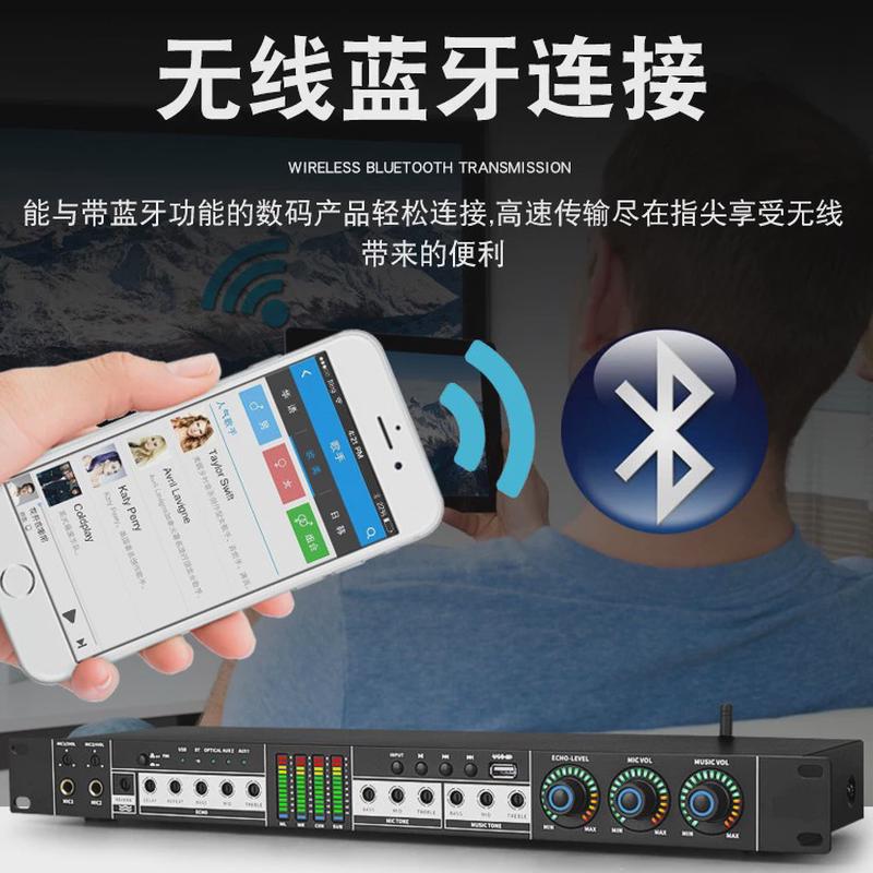 家用家庭专业k歌ktv前级效果器话筒防啸叫反馈抑制器卡拉ok混响器