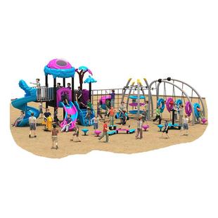 户外儿童攀登架不锈钢游乐设备幼儿园小区室外攀爬网秋千滑梯组合