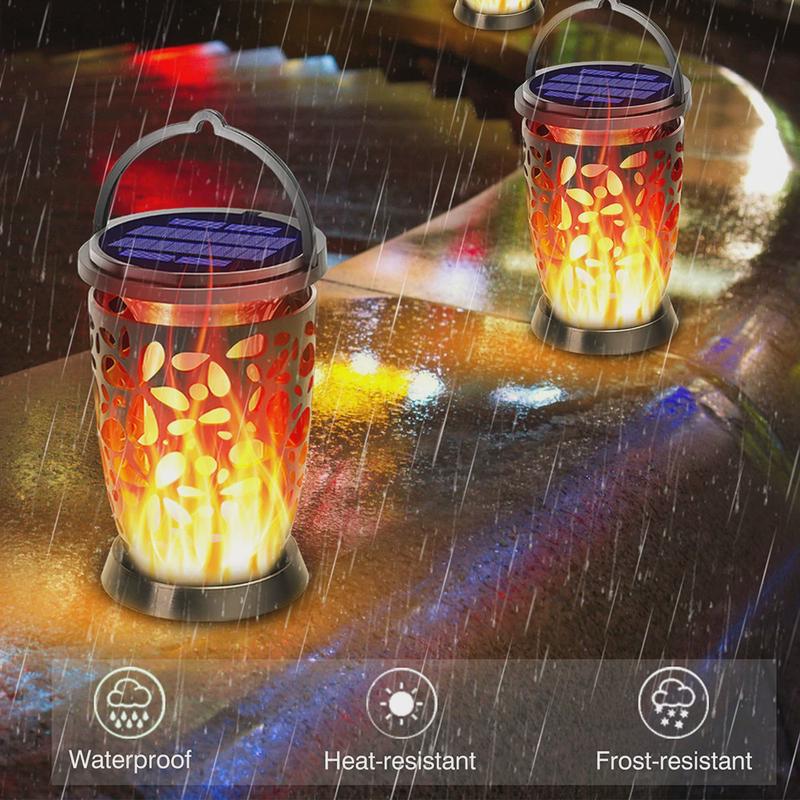 太阳能景观灯状挂插灯庭院花瓣花园氛围装饰灯96led仿真火焰跳动