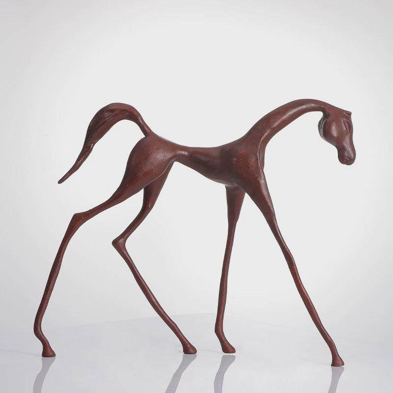 新中式动物马摆件红色高脚瘦马装饰摆件样板房桌面书柜装饰品,家居饰品,装饰摆件,淘宝优惠券,粉丝福利购,淘宝优惠卷