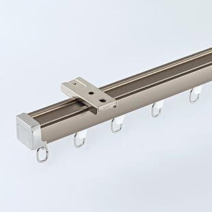 纳米轨道加厚铝合金方轨现代简约双重特厚静音滑轮窗帘配件罗马杆