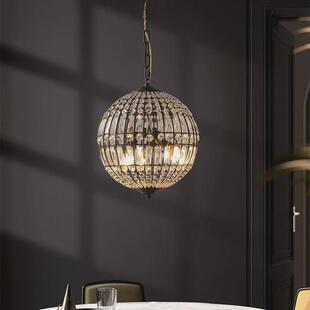 美式客厅复式楼梯圆球金色大气法式复古卧室房间入户花园水晶吊灯