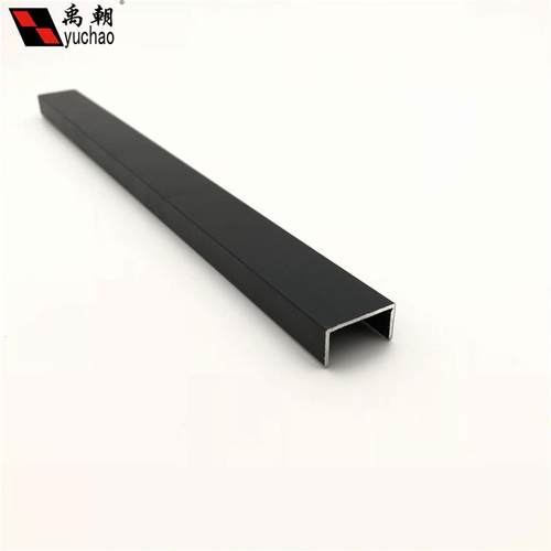 热销铝合金u型槽包边扣条20x10x1黑色烤漆u形铝槽铝合金型材边框u