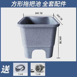 洗衣池阳台石英石家用洗衣台盆一体大理石带搓板室外庭院洗衣新款