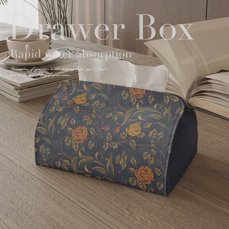 美式复古花纹 布艺纸巾盒客厅轻奢风高档设计感茶几抽纸盒高级感