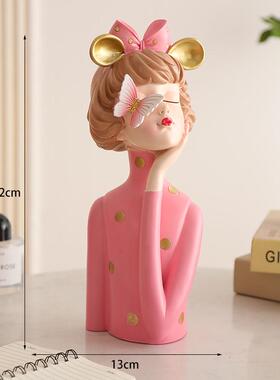 北欧蝴蝶结女孩客厅摆件家居钥匙收纳装饰品进门玄关酒柜摆设