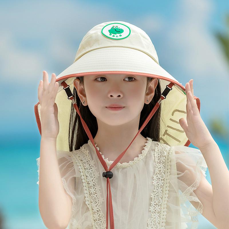 儿童宝宝防晒帽子遮阳帽防紫外线男夏季空顶帽透气女大帽檐新款春