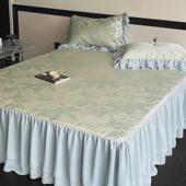 轻奢床裙款 夏季 法式 凉提花雪纺边冰丝凉席三件套感裸睡可水洗机洗