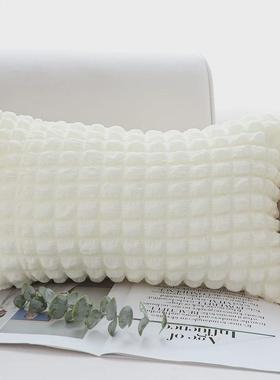 KI9S绿色小花抱枕套客厅方枕民宿卧室抱枕带芯办公室ins风腰枕靠