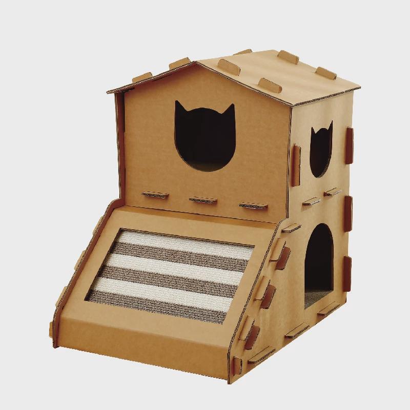 双层猫咪城堡大空间双层猫窝猫别墅坚固玩可实用可睡多猫可用现货