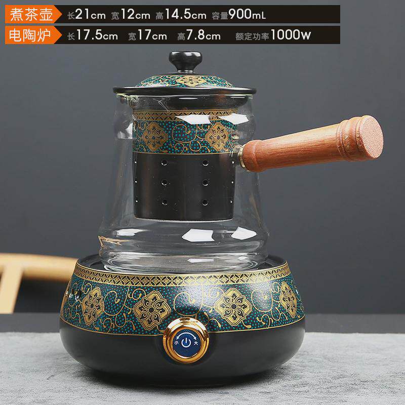 珐琅闻香围炉煮茶壶自动侧把壶办公室家用彩壶耐热玻璃电陶茶炉