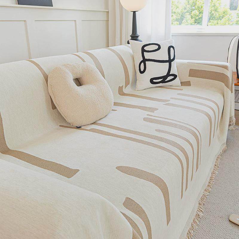 雪尼尔防猫抓沙发巾全盖布北欧高级感沙发套全包万能罩防滑沙发垫