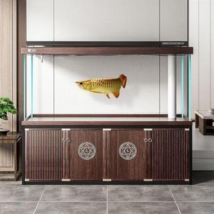 热销鱼缸客厅大大型地底玻璃水族箱家用落超白滤2米龙鱼缸免换水