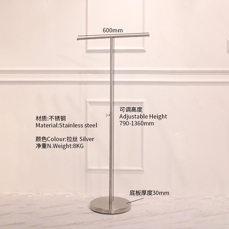 落地式T型架不锈钢架子展示架收纳中岛货架服装店皮具大包挂架