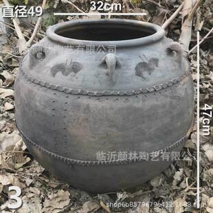 翁缸花盆缸装饰个性陶器复古花器仿古陶土土陶瓦缸艺术花盆陶罐