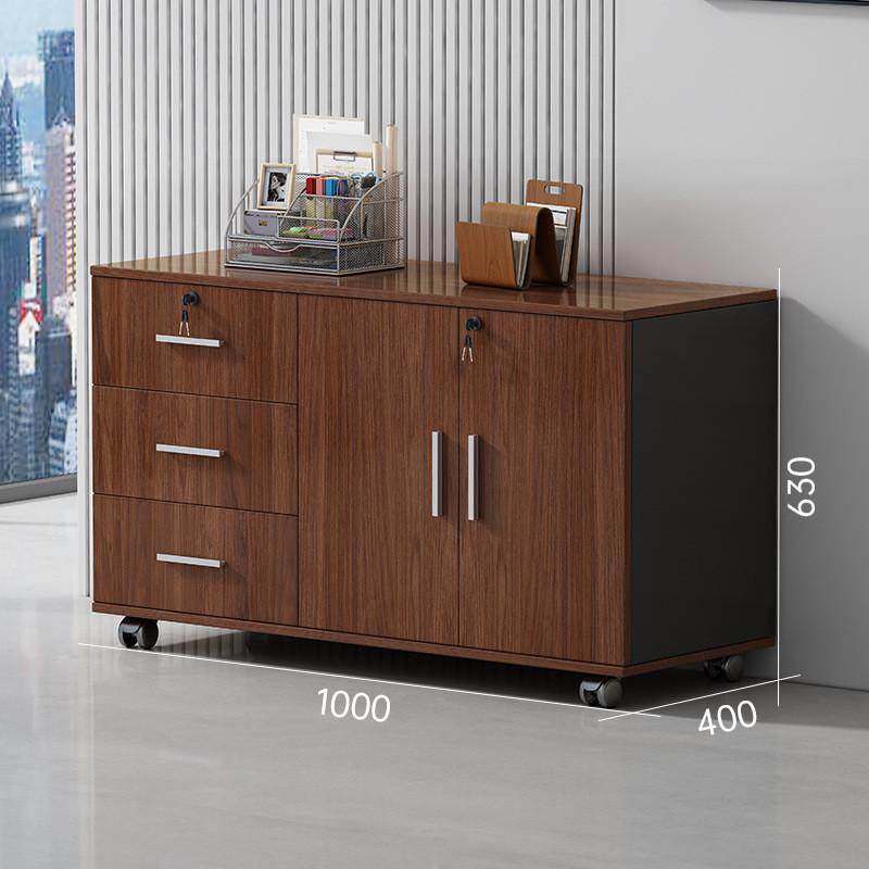 办公桌转角侧边副矮柜文件柜移动抽屉木质带锁储物电脑打印主机柜