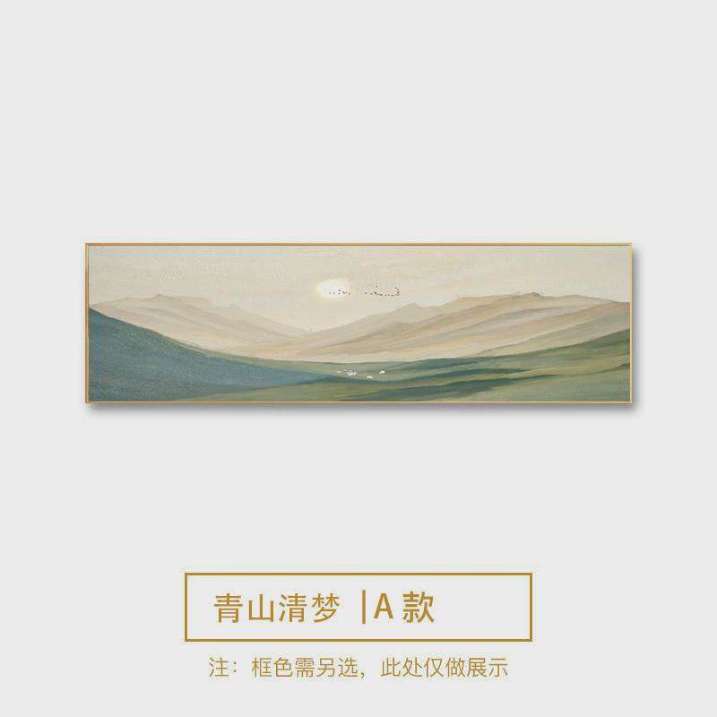 新中式挂画工笔花鸟国画横幅长条酒店壁画卧室装饰画中国风禅意画