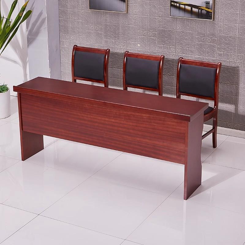 双人课桌条桌办公培训桌条形桌油漆实木皮长桌会议室桌椅会议桌