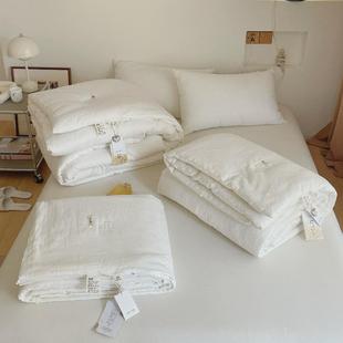 华夫格全棉大豆纤维夏凉被可机洗冬被空调被芯单双人春秋薄小被子