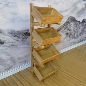 全实木置物架家用客厅厨房蔬菜零食展示收纳多层收纳厂家置物架