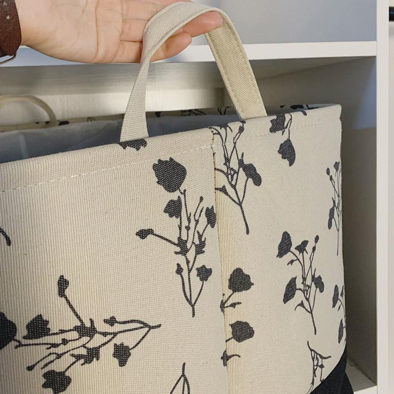 m204加厚布艺衣服折叠收纳筐束口衣柜被子收纳箱搬家袋子手提收纳