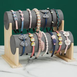 发箍架子展示架发箍收纳展示架压发发箍架陈列道具架子实木头箍架