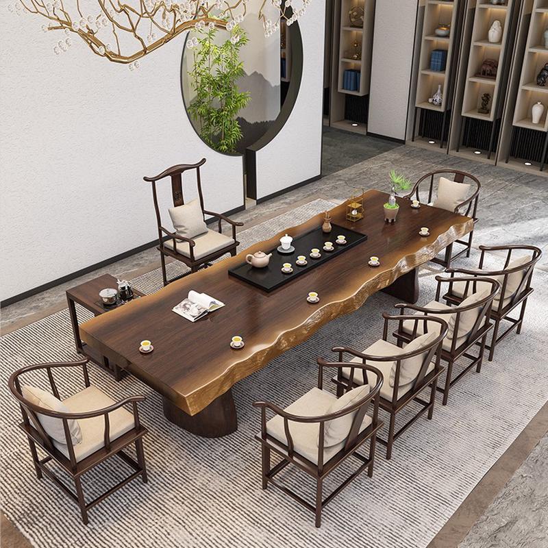 简约实木家用茶桌全套办公室接待禅意新中式茶台茶桌椅组合泡茶桌