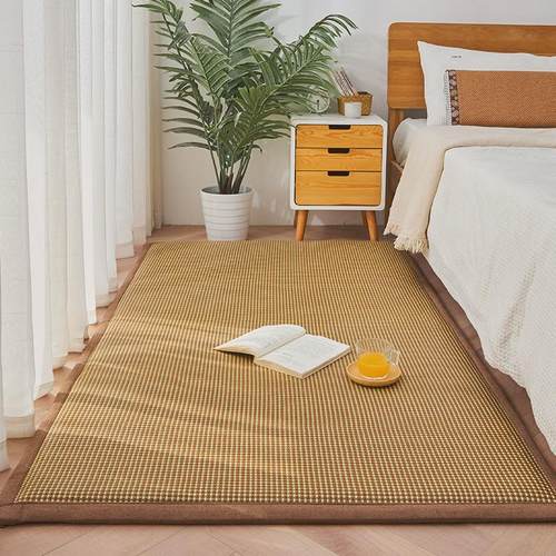 of9d床边地毯打地铺午睡垫冰丝凉席加厚卧室藤席地垫榻榻米床垫防