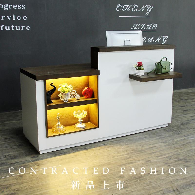 新款收银台柜台简约欧式现代服装店小吧台美容院理发前台接待台