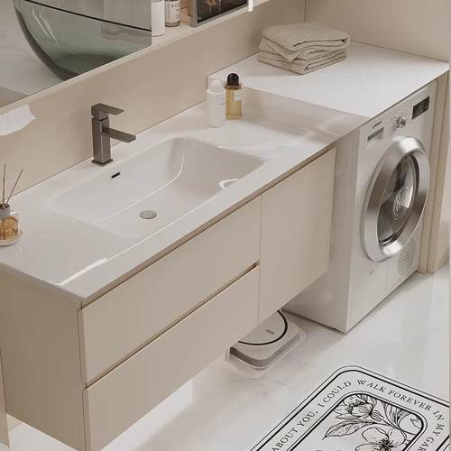 浴室柜组合陶瓷非标洗脸异形无缝一体尺寸洗手简约风台盆切割开孔