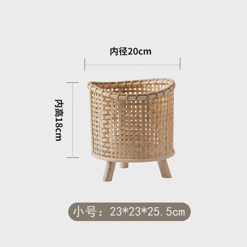 s588藤编花篮花盆客厅花架竹编落地式盆景植物摆放置物架阳台多肉