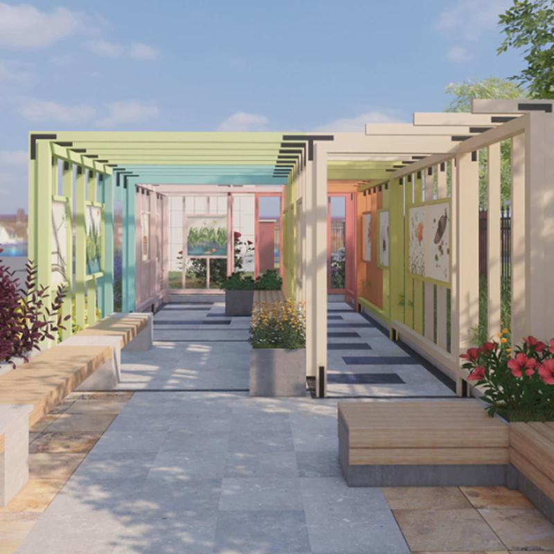 标识标牌学校户外文化宣传栏不锈钢管长廊立式广告栏厂家直供可定