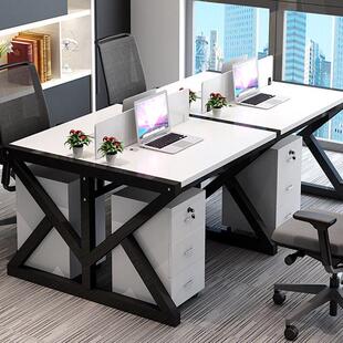 职员办公桌4人坐带隔板工作卡位电脑桌椅组合6人位员工办公桌工位