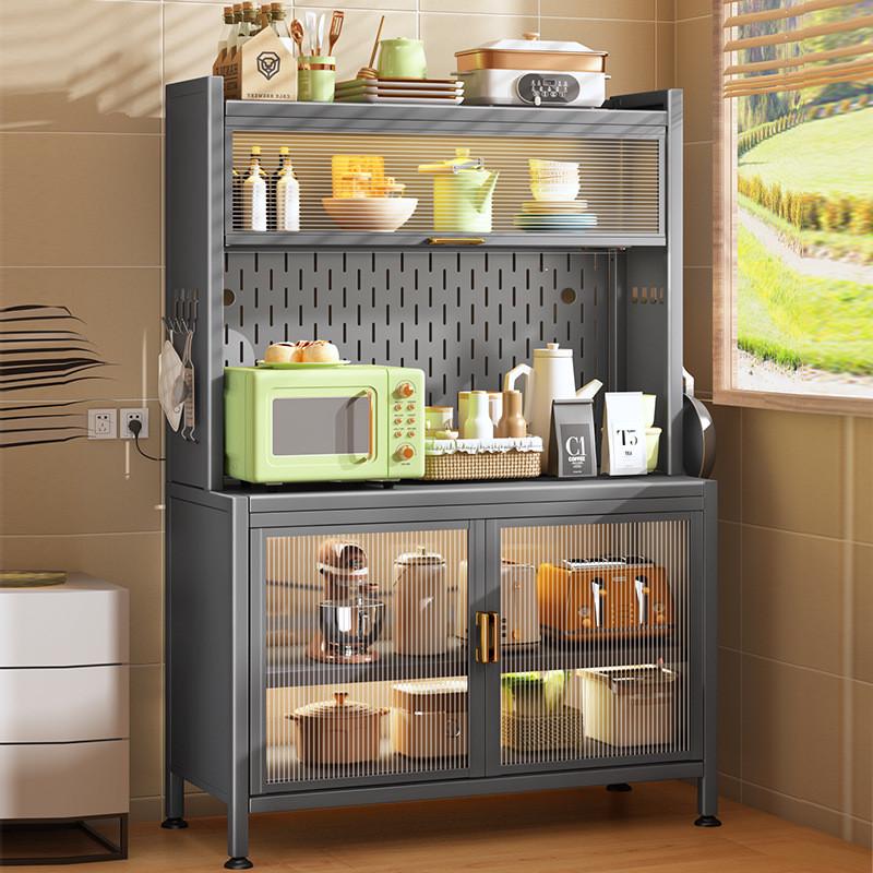 06ym橱柜洞洞板餐边柜置物架落地多层收纳厨房电器锅具多功能储物