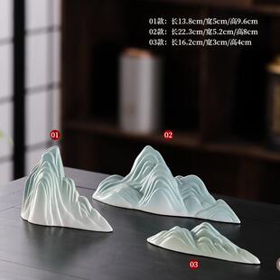 新中式 饰品创意陶瓷家居 禅意假山摆件工艺品客厅玄关电视柜酒柜装