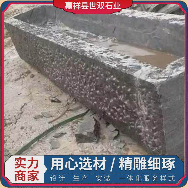 青石酒店做旧老石槽别墅庭院仿古流水老石磨拴马桩组合石槽老石槽