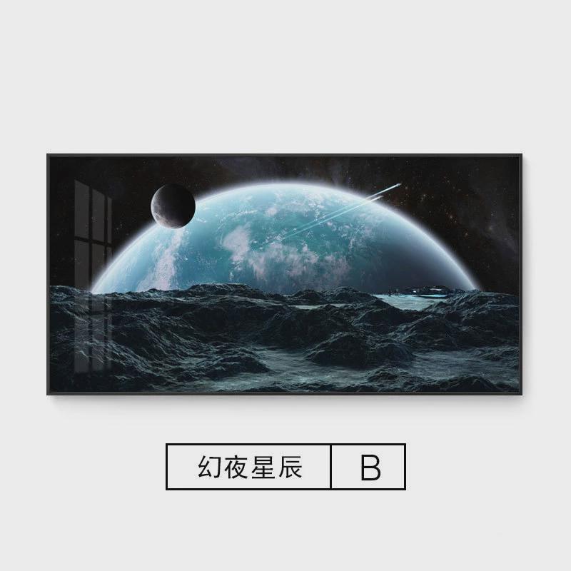 现代简约太空装饰画宇宙星球月球地球客厅背景墙儿童房间壁画挂画图片