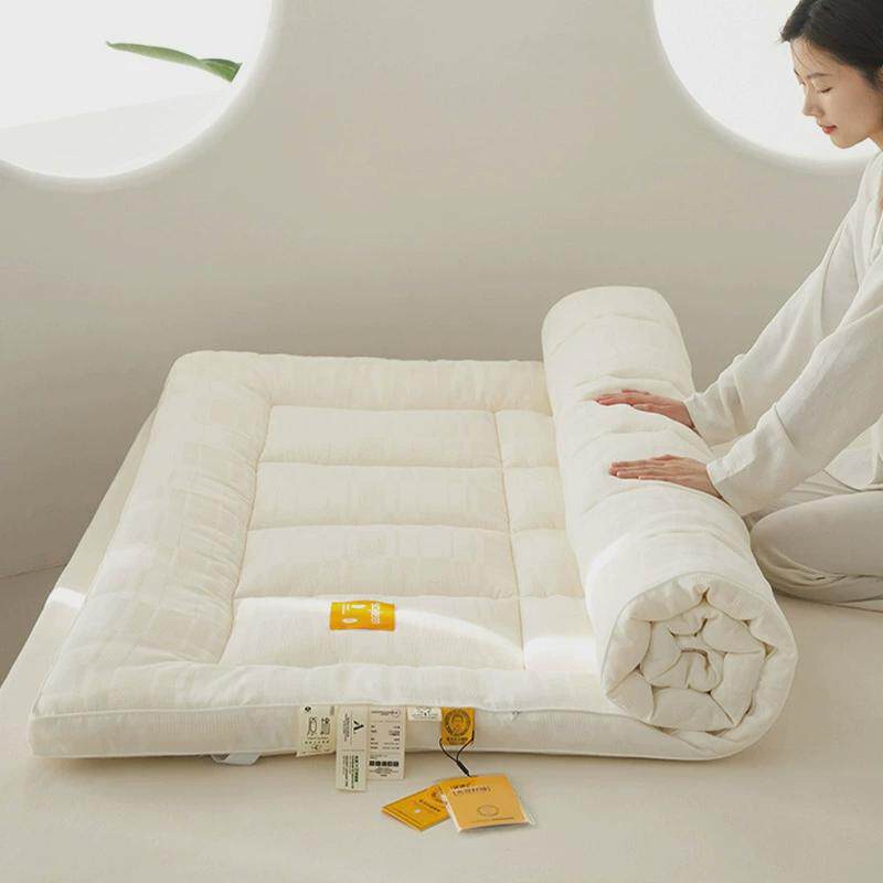 日式极简风肤华夫格榻榻米软垫大豆蛋白亲卧室床褥全棉软床垫子
