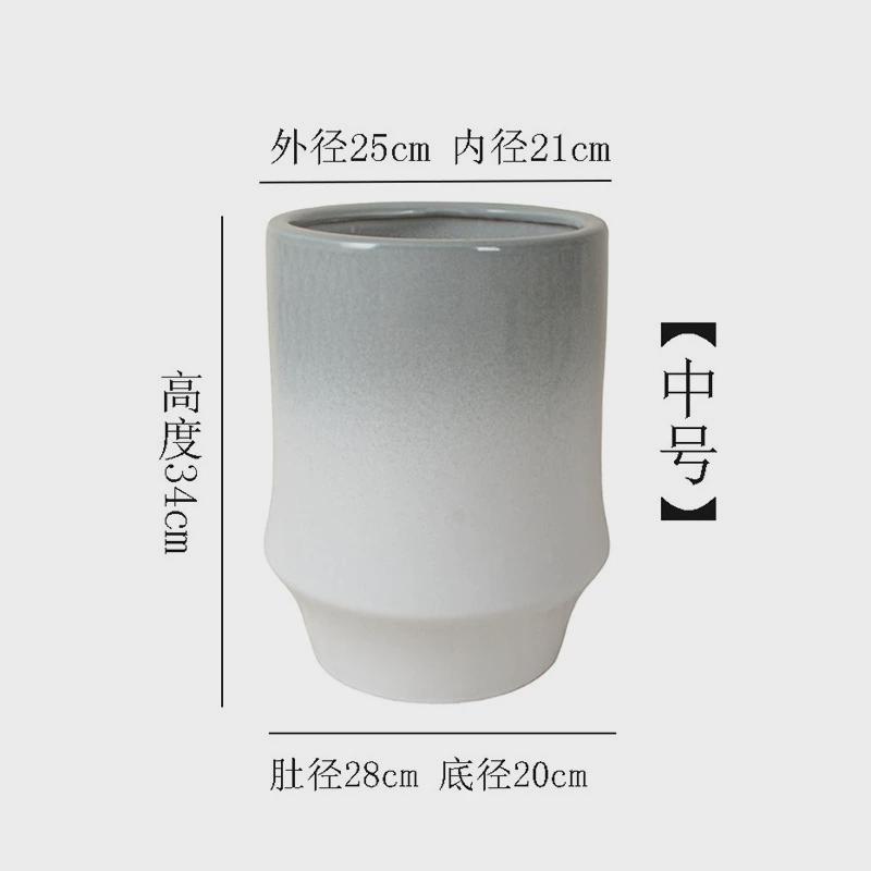 创意简约陶瓷特大号花盆家用客厅公司室内外种树琴叶榕透气落地盆